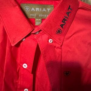Ariat Men's Vibrant Red Button Down Shirt